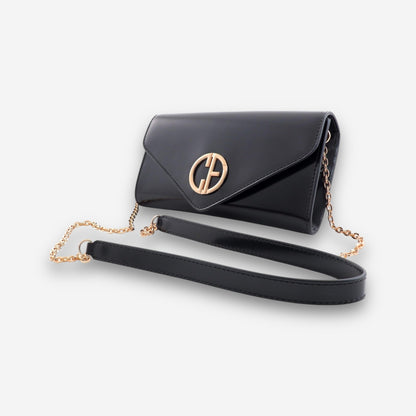 Whisper Gold - Black Semi Patent-crossbody bag-COLDFIRE