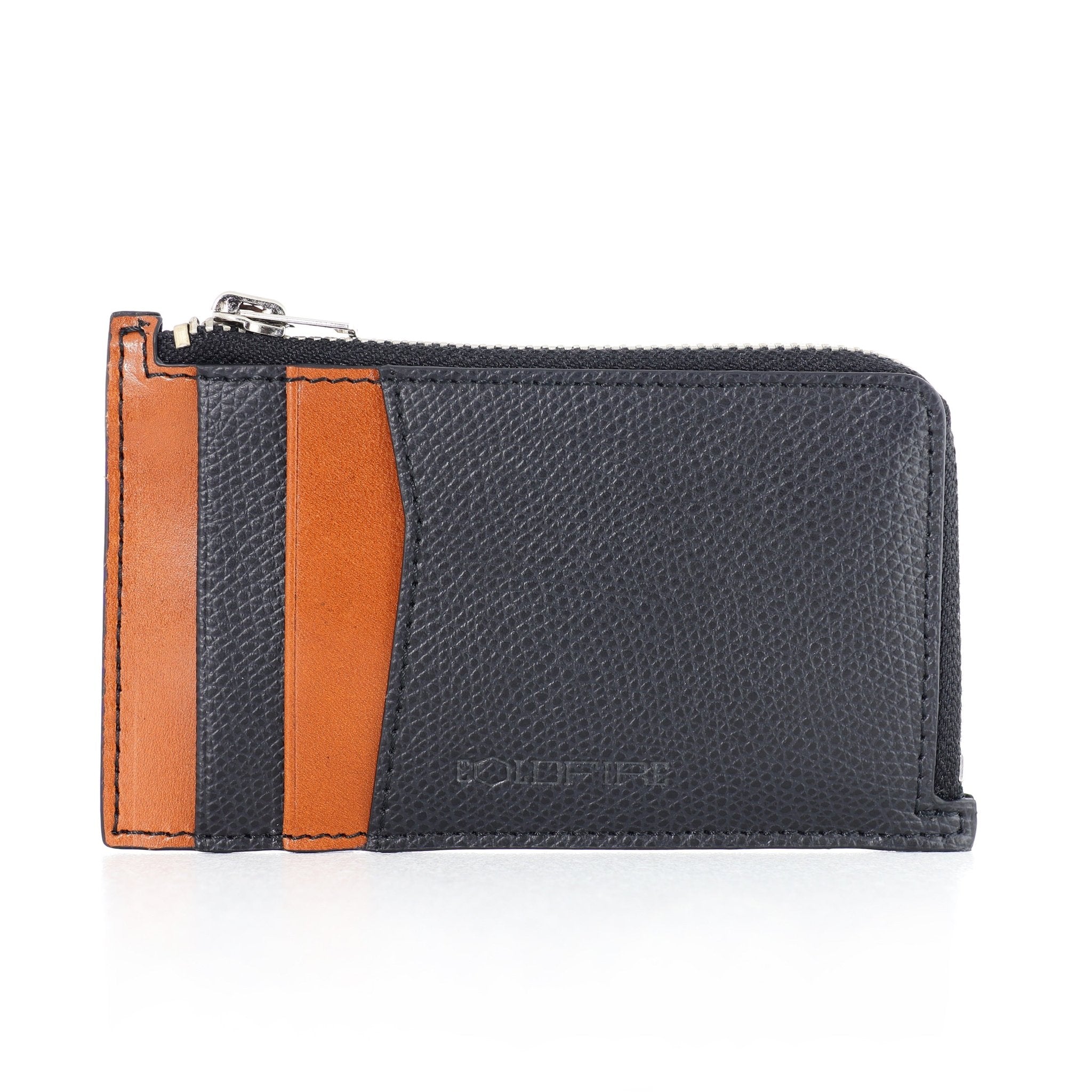 Genuine Leather Card Holder with Zipper - Unisex - COLDFIRE