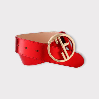 Set of Small Women's Bag and Leather Belt Set 35mm - Egeria Red | COLDFIRE - COLDFIRE