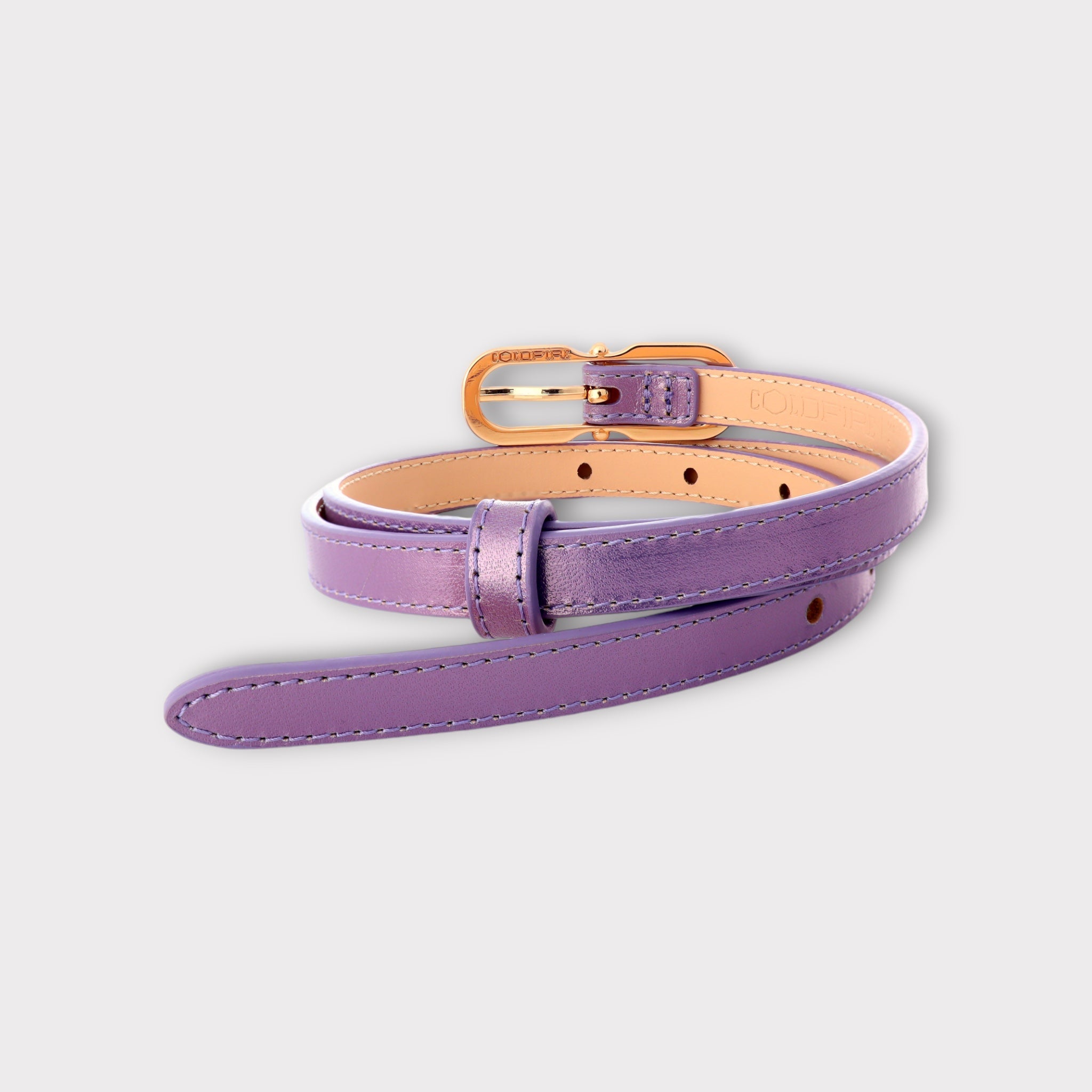 Women's belt - genuine leather - 12 mm - Rough Pillow Lavender | COLDFIRE - COLDFIRE