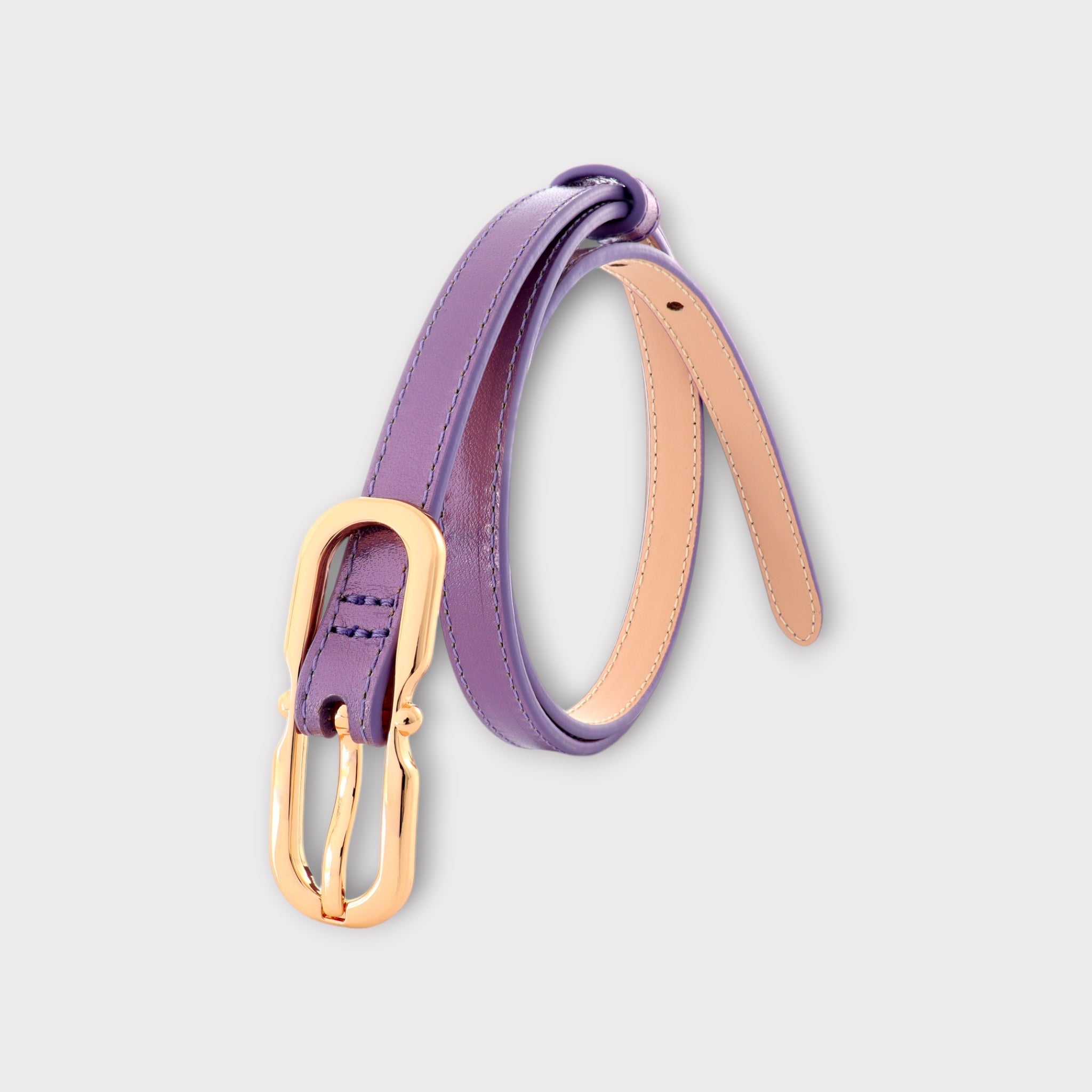 Women's belt - genuine leather - 12 mm - Rough Pillow Lavender | COLDFIRE - COLDFIRE