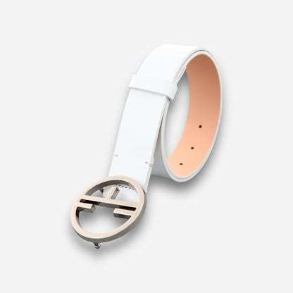 Aura Belt - White - Silver-women's belt-COLDFIRE