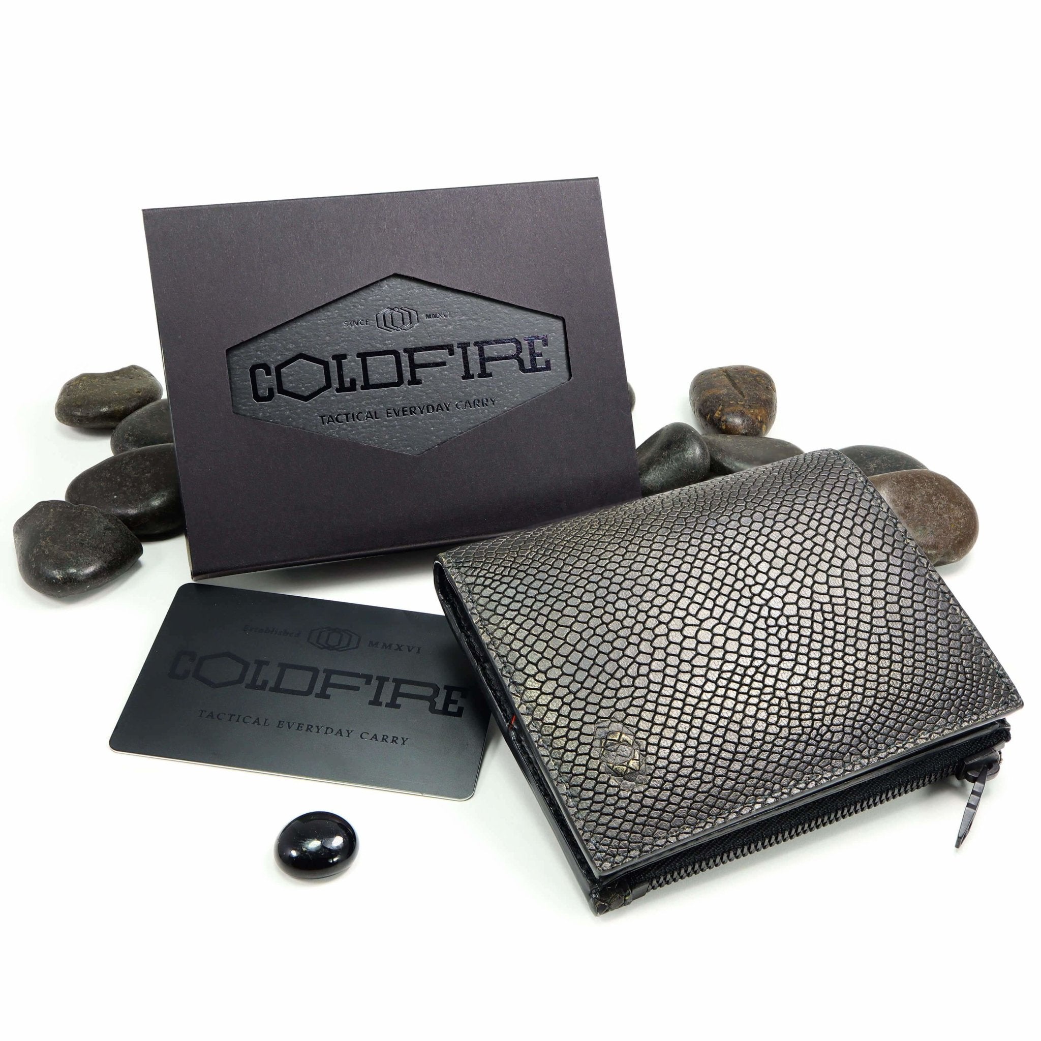 SNAKE EYE - Bifold Zip Wallet with Coin Pocket - COLDFIRE