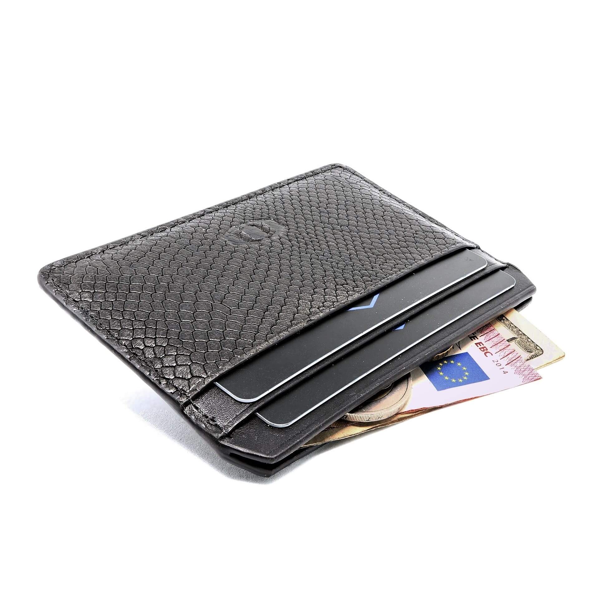 SNAKE EYE - Slim Leather Card Holder - COLDFIRE